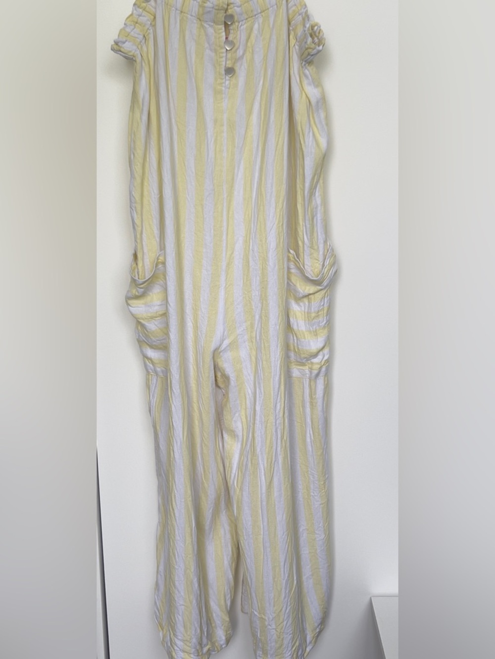 Yellow & White Striped women’s Jumpsuit - Picture 4 of 8